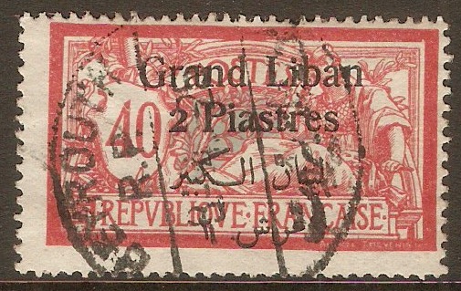 Lebanon 1924 2p on 40c Red and blue. SG35.